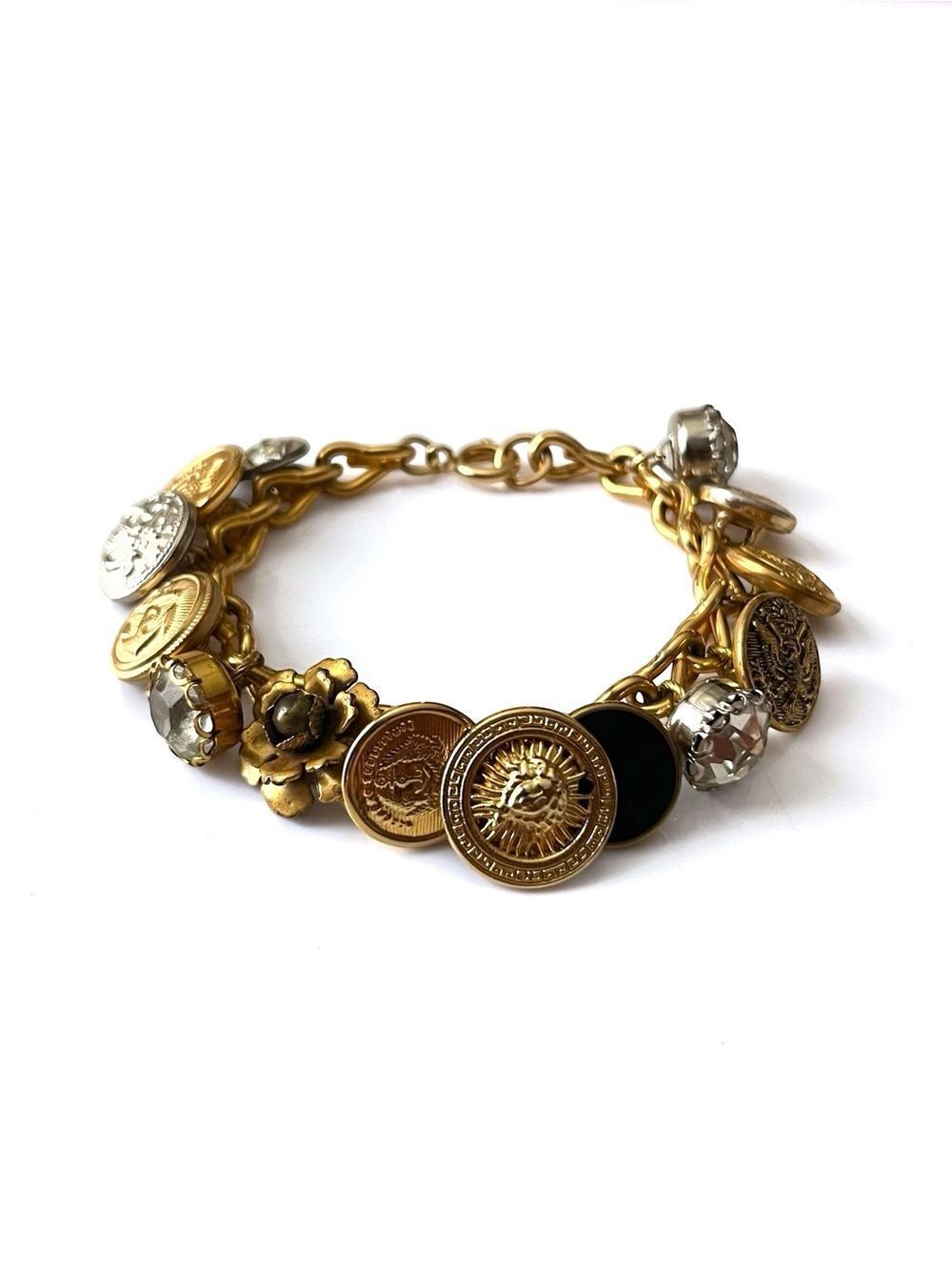 Vintage Button Charm Bracelet